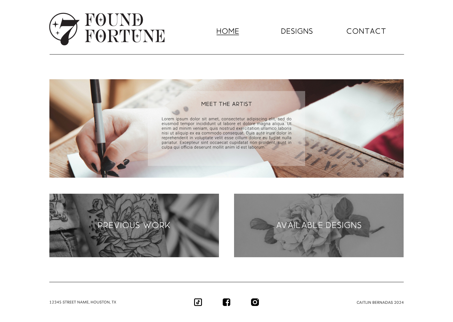Found Fortune Home page design.