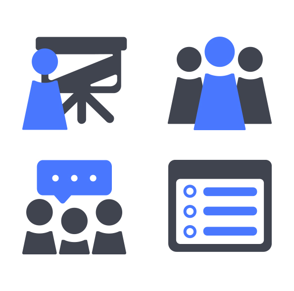 Set of 4 icons for work.